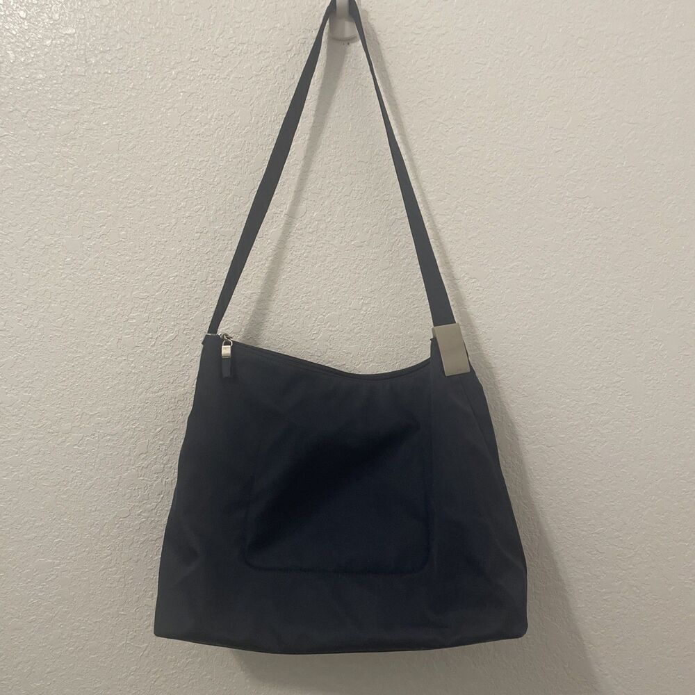 DKNY Nylon Shoulder Handbag Zipper Hobo Purse Bag Travel Workwear Navy